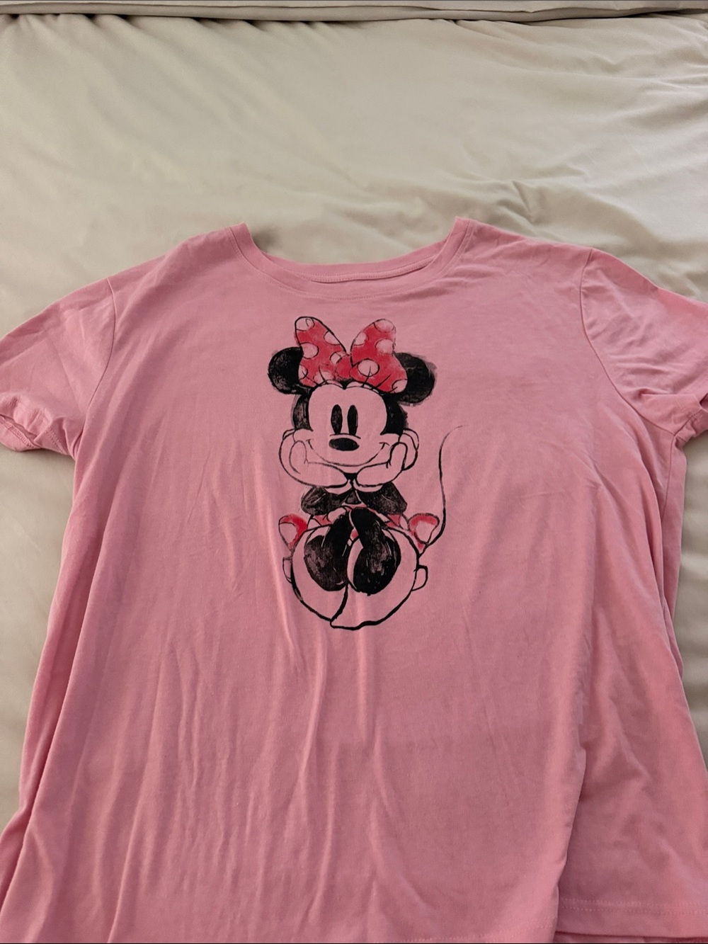 Disney Pink Minnie Mouse Bow Graphic Tee